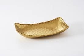 Porcelain  Matte Gold Titanium Rectangular Deep Server | 15x8.5in