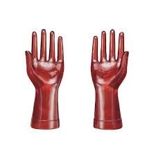 Translucent Resin Orange Hand Bookends Set of 2 | 8in
