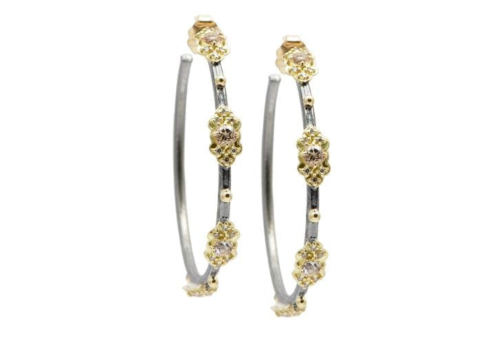 Gold Scroll Hoop Earrings