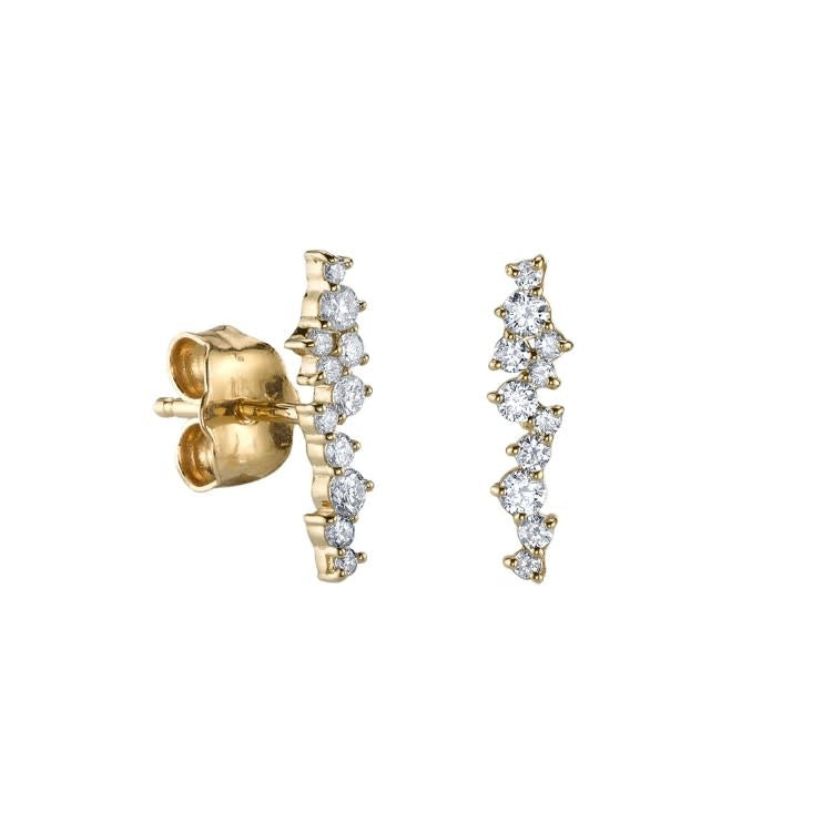 Diamond Cocktail Bar Stud Earrings