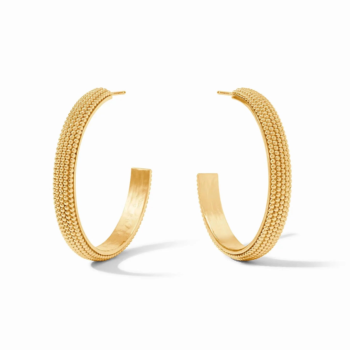 Beaded Eternity Hoop Earrings | 1.7in Cabochon