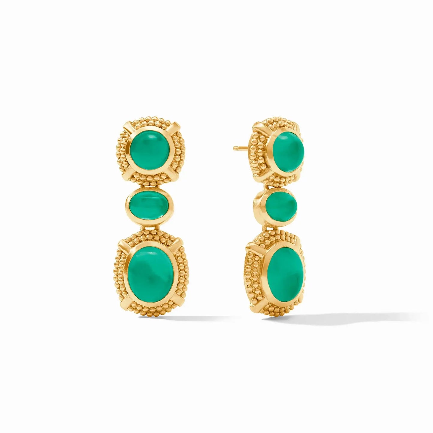 Cabochon Statement Earring | Iridescent Emerald Green