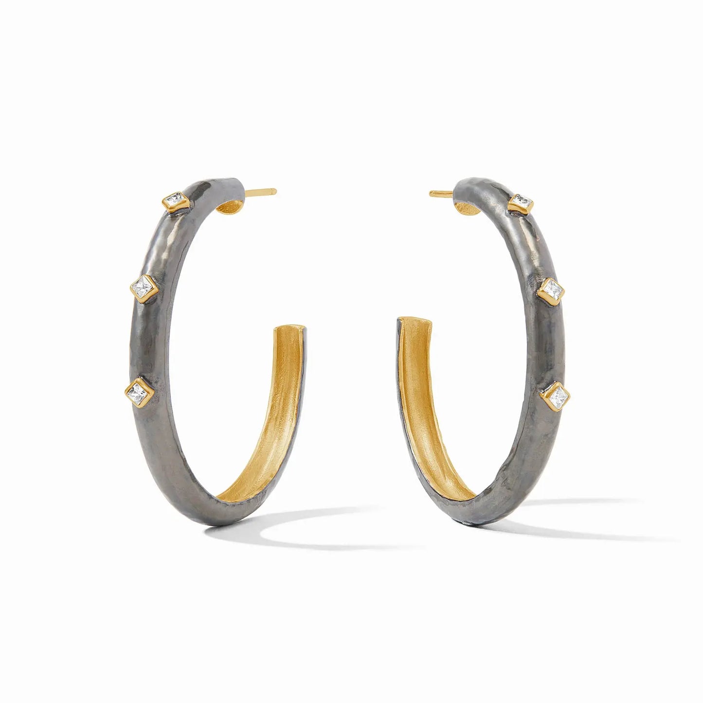 Noel Stone Hoop Earrings | 1.65in Cubic Zirconia