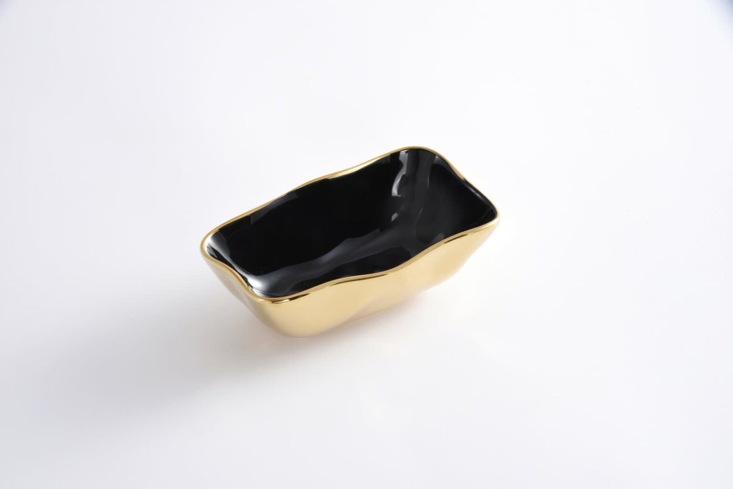 Mini Rectangular Bowl | Black + Gold
