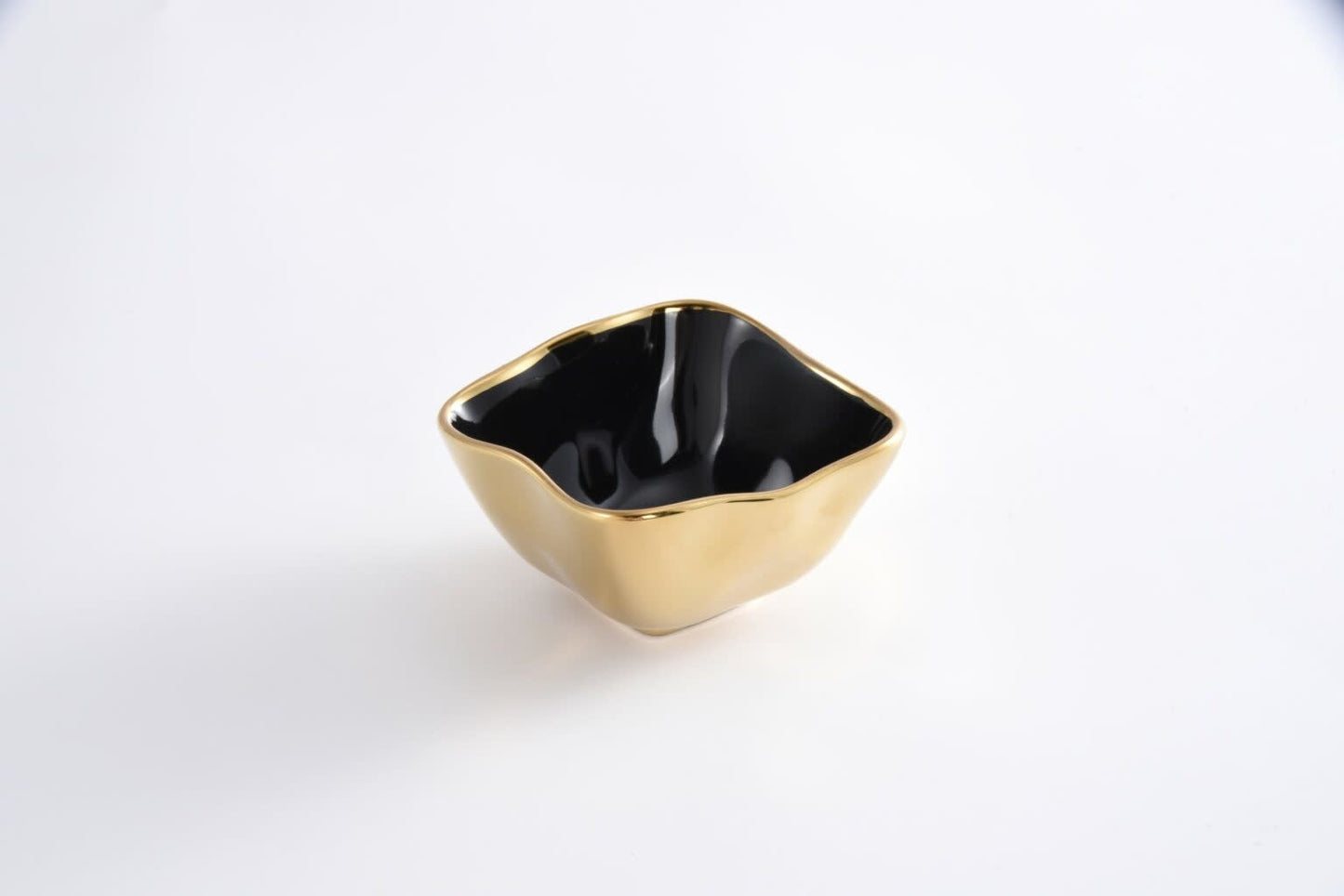Mini square bowl | Black + Gold