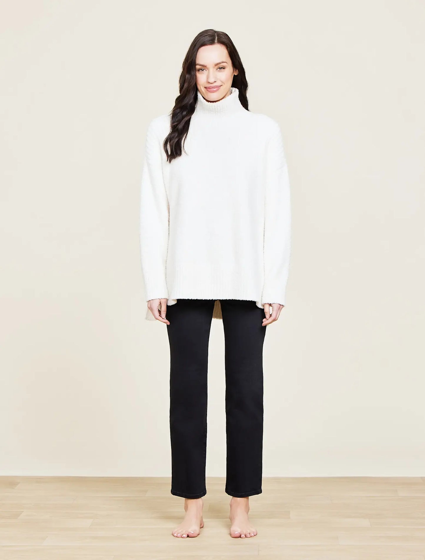 Barefoot Dreams CozyChic High Low Pullover | Cream XS