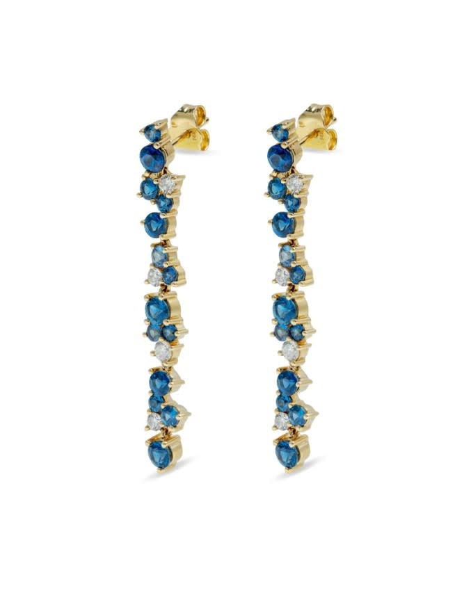 Sapphire Cocktail Linear Statement Earrings