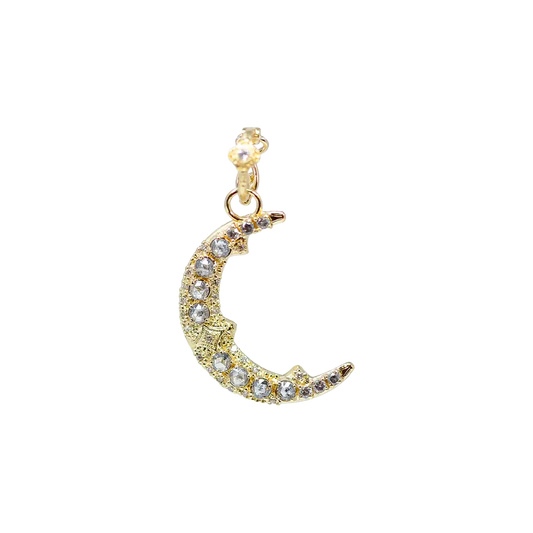 Armenta Moon White + Grey Diamond Necklace Charm Enhancer | .726c 18k