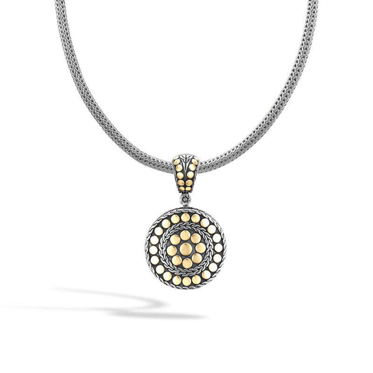 Dot Small Round Enhancer Pendant  in Silver and 18K Gold
