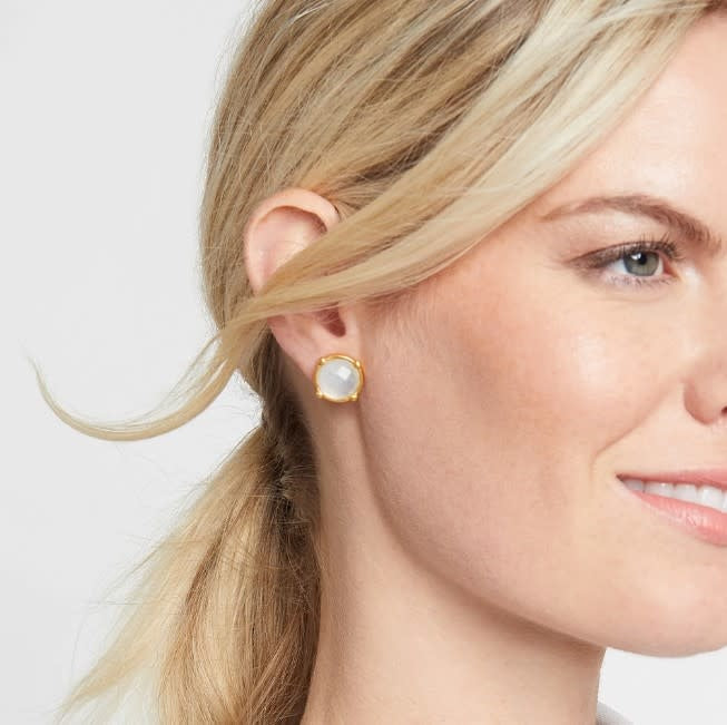 Honey Stud Gold Iridescent Clear Crystal