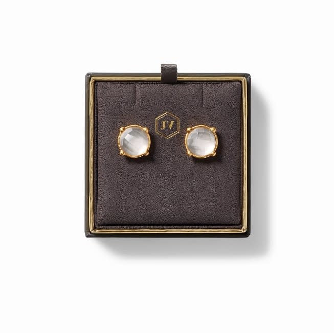 Honey Stud Gold Iridescent Clear Crystal