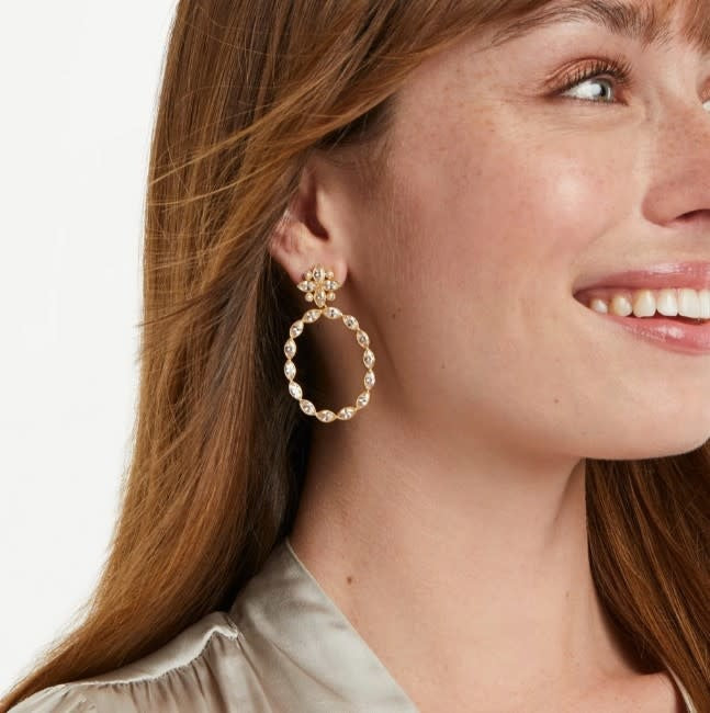 Charlotte Statement Earring Gold Cubic Zirconia