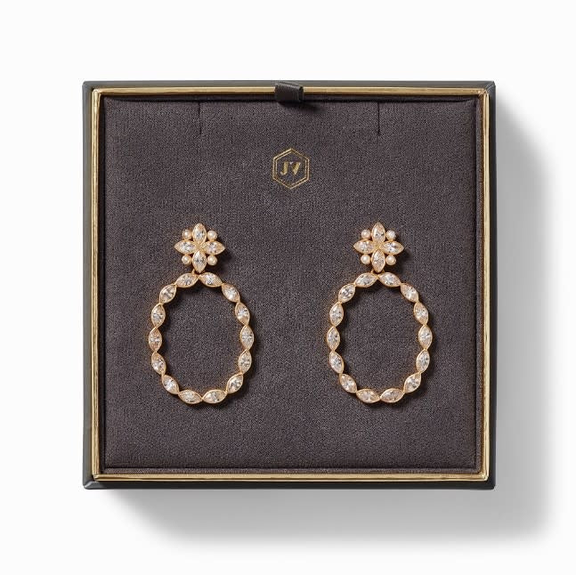Charlotte Statement Earring Gold Cubic Zirconia