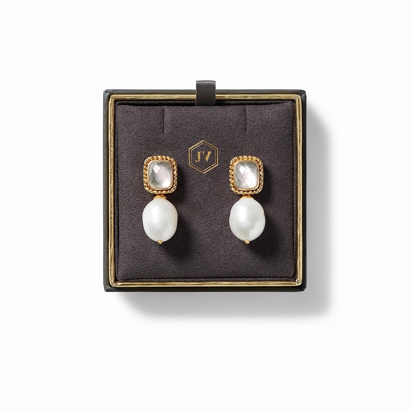Marbella Drop Earrings | Obsidian Black + Pearl