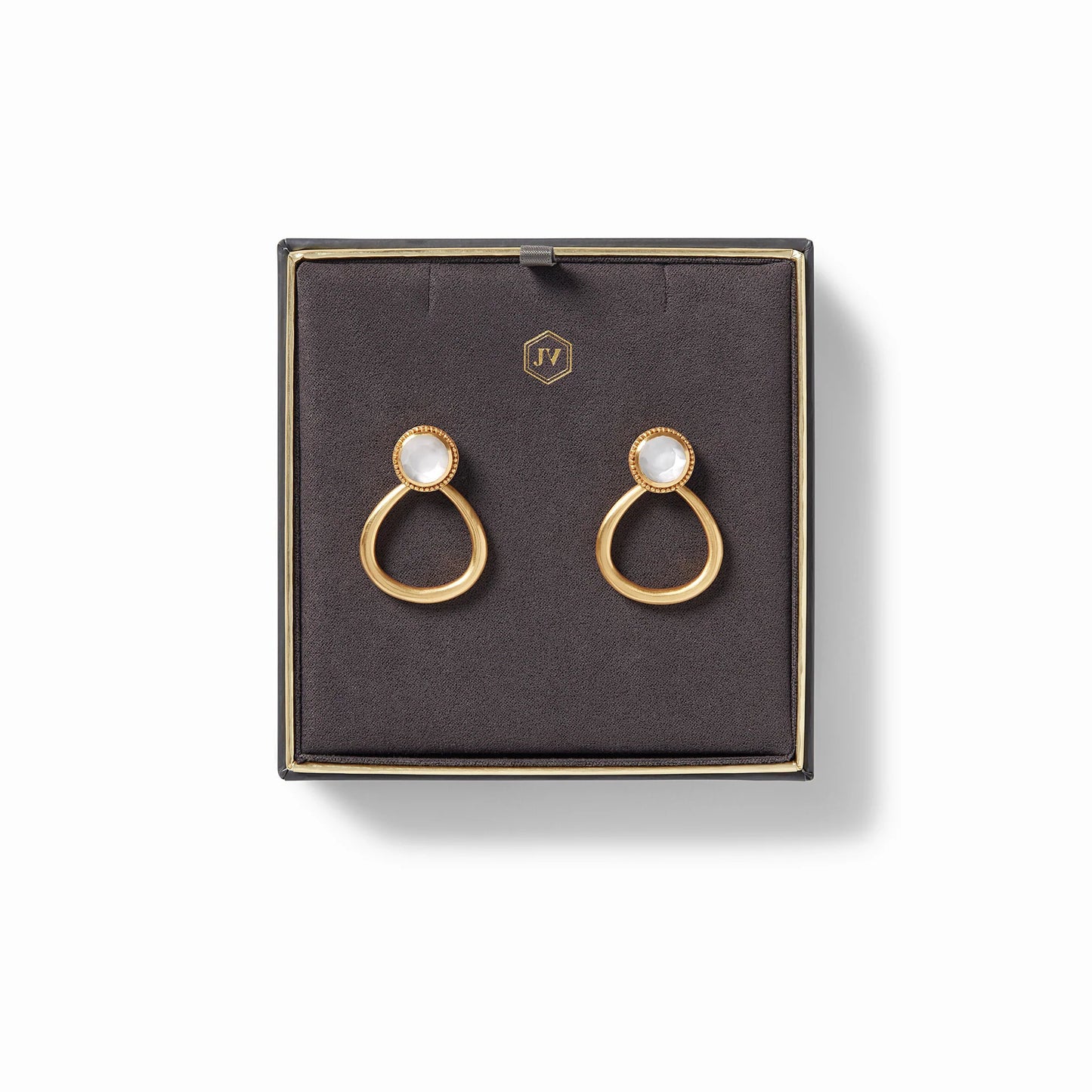 Flora Doorknocker Statement Gold Earrings | Mother of Pearl