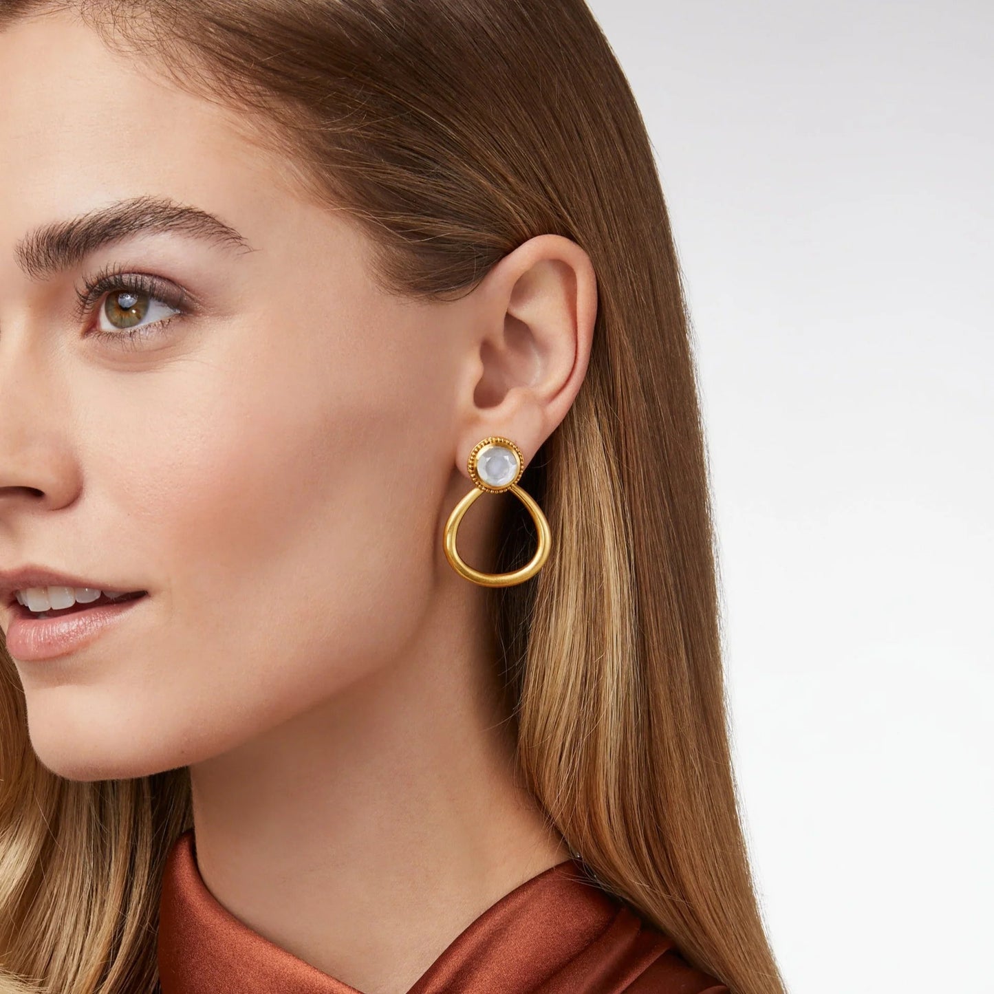 Flora Doorknocker Statement Gold Earrings | Mother of Pearl