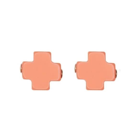 Signature Cross Stud Earring | Coral