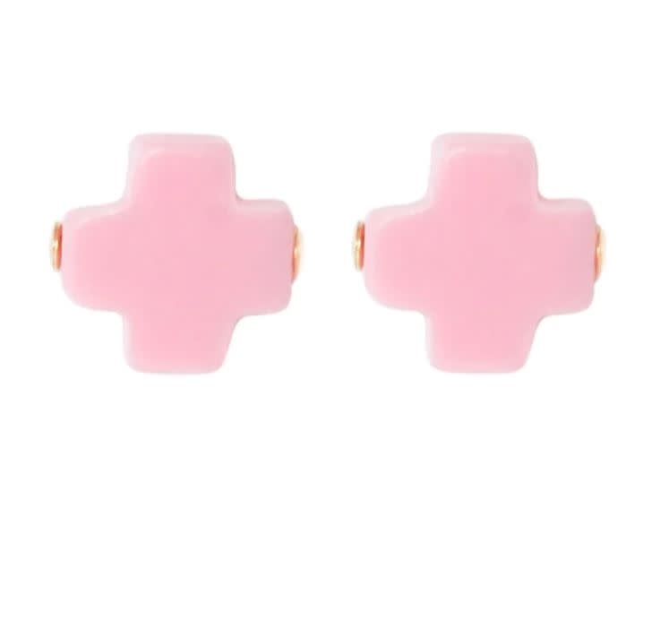 Signature Cross Stud Earring | Pink