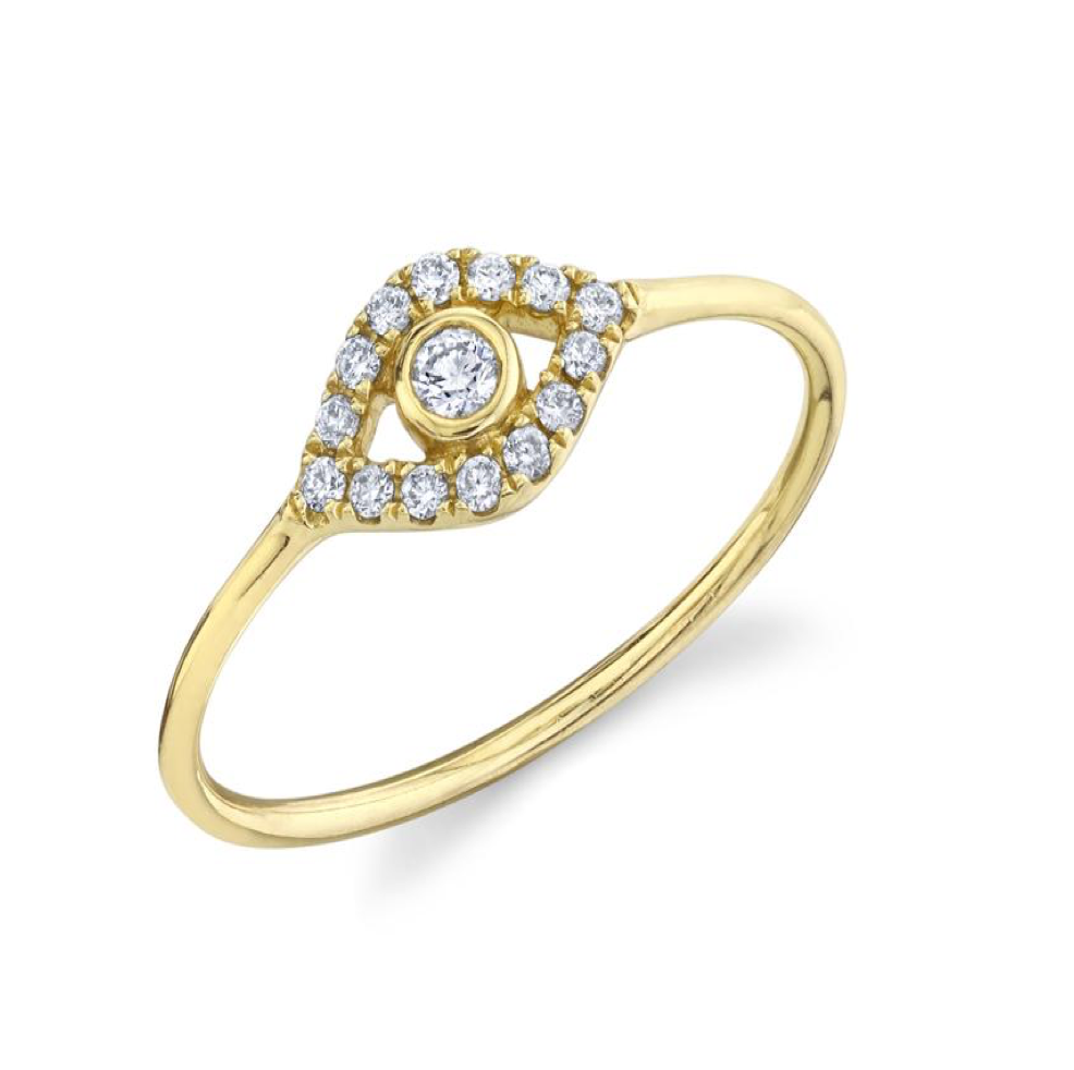 Large Bezel Evil Eye Ring