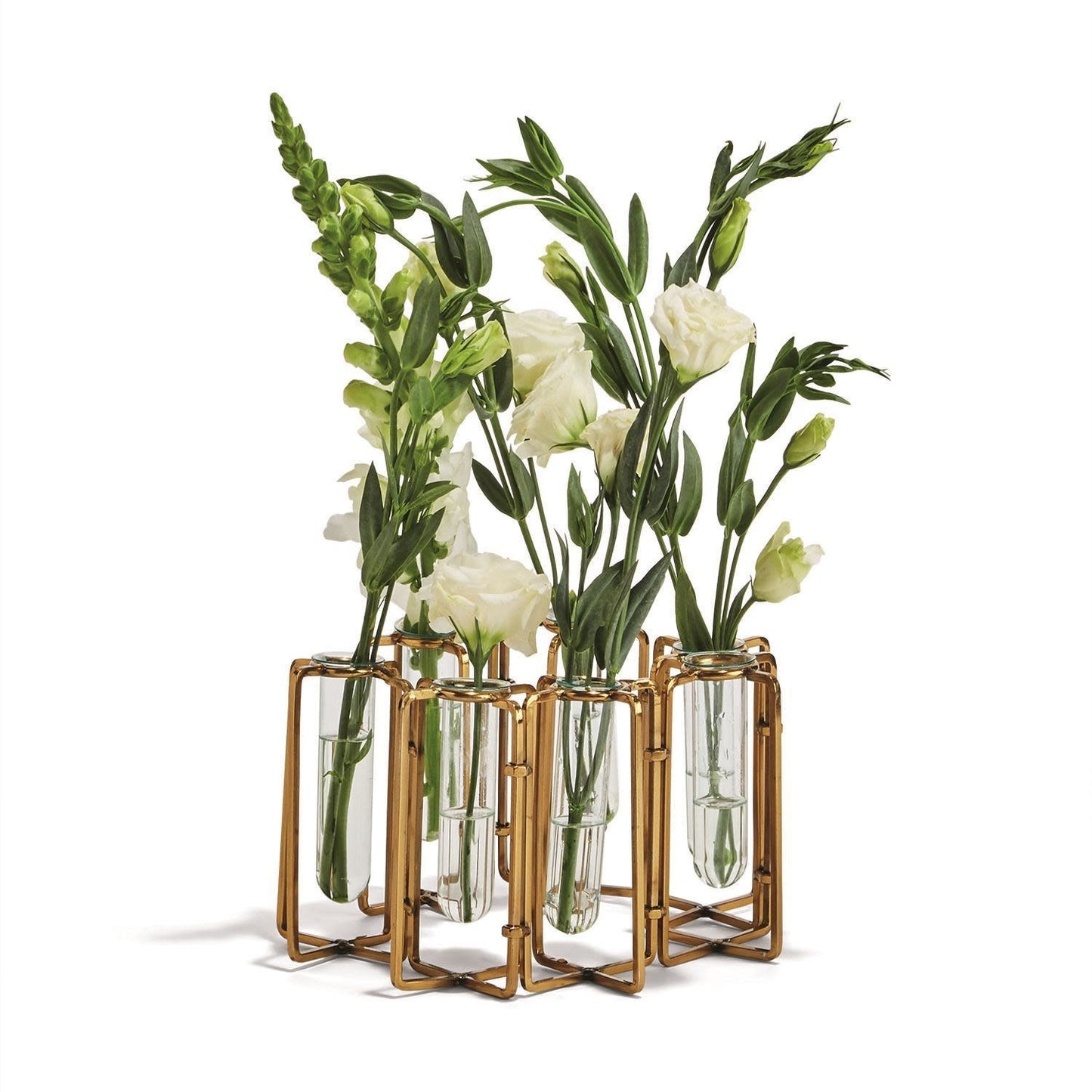 S/7 Gold Hinged Flower Vase