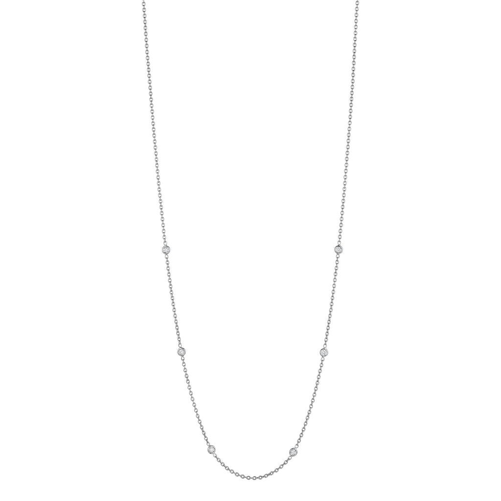 18" Eyeglass Chain White Gold