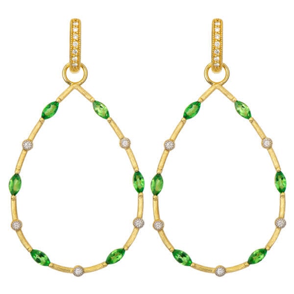 Provence Marquise Tsavorite + Diamond Teardrop Earring Frames | 18k Yellow Gold