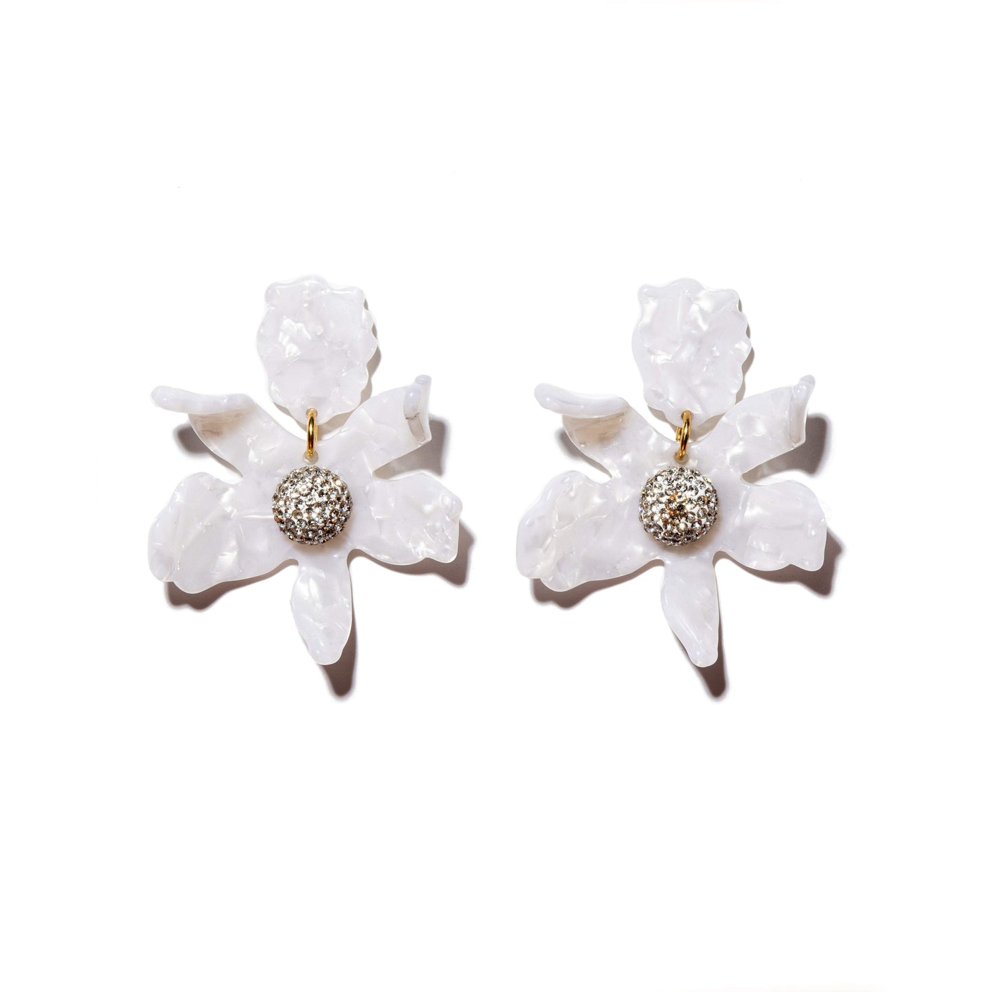 Lele Sadoughi Small Crystal Lily Earrings
