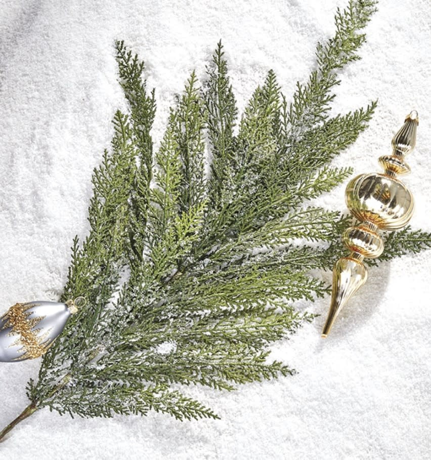 Glittered Cedar Spray 34"