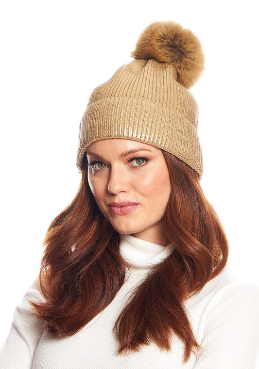 Metallic Pom Hat | Gold
