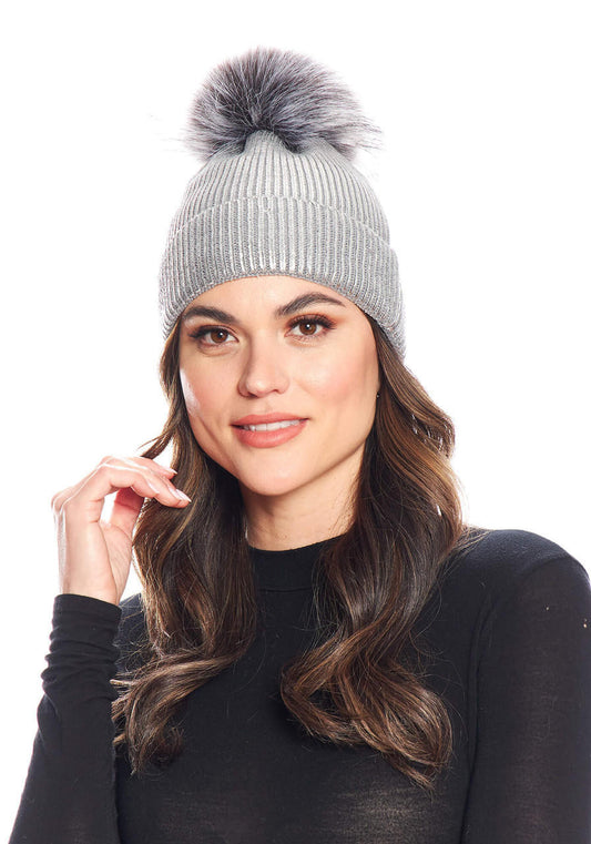Metallic Pom Hat | Silver