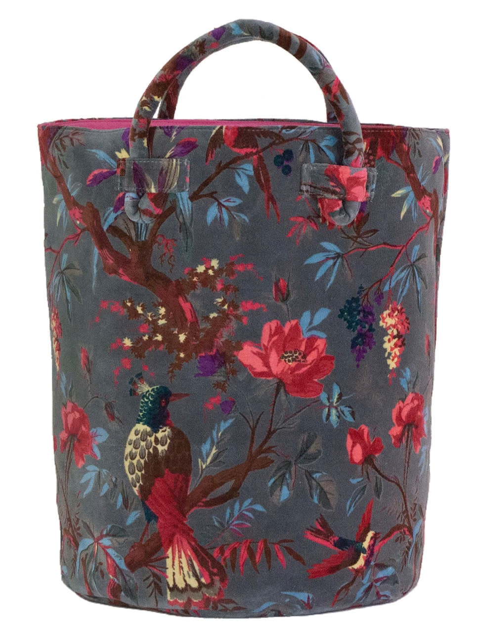 Velvet Vintage Bird All-Purpose Bag | Gray 15X20in