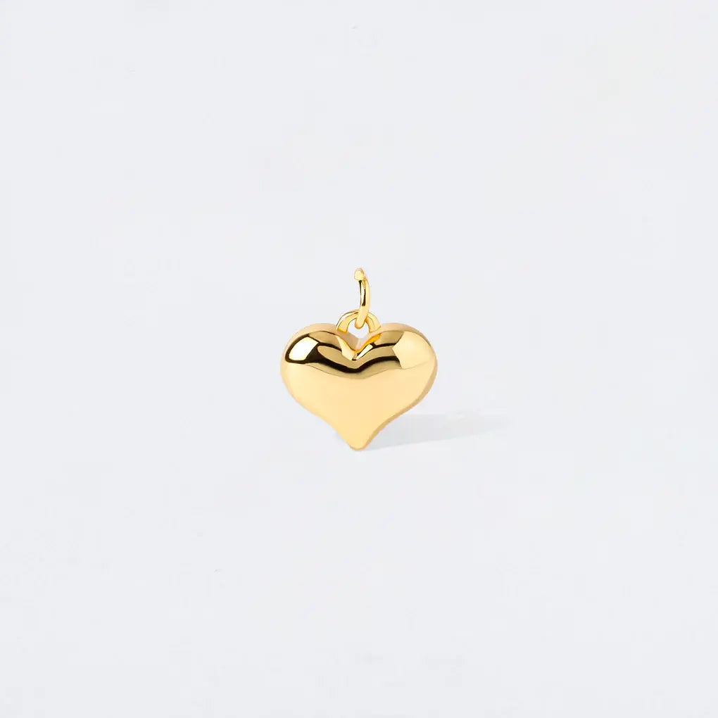 Rounded Solid Heart Charm Pendant