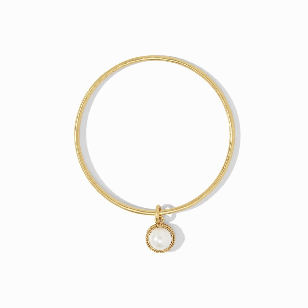 Fleur-de-Lis Bangle Gold Pearl Medium