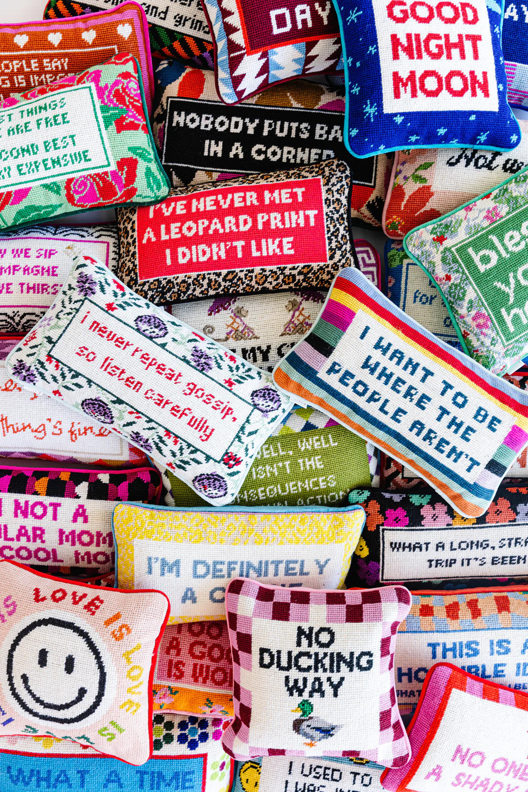 Needlepoint Pillow | I Want to be Where the People Aren't