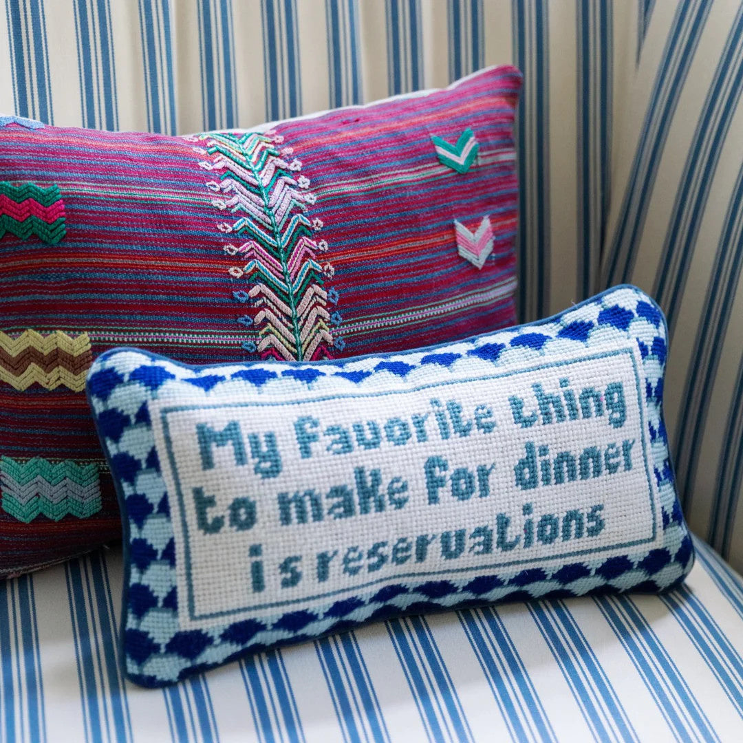 Needlepoint Pillow | Reservations