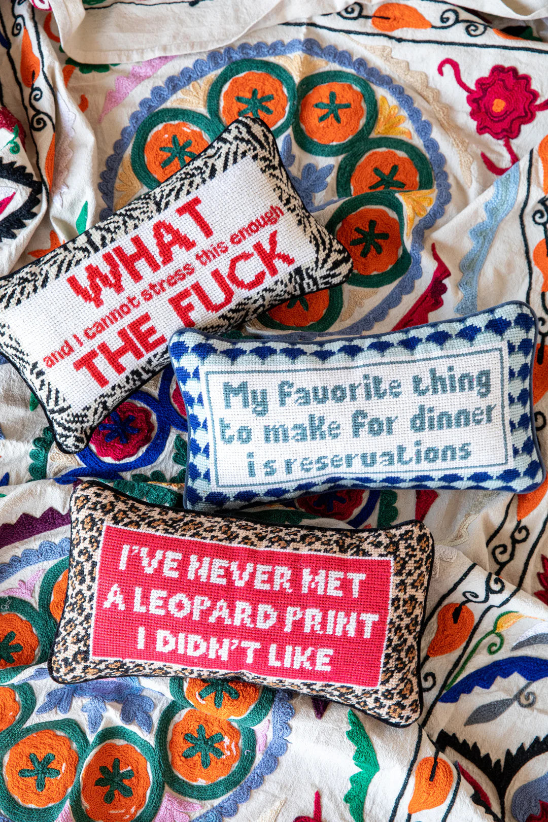 Needlepoint Pillow | Reservations