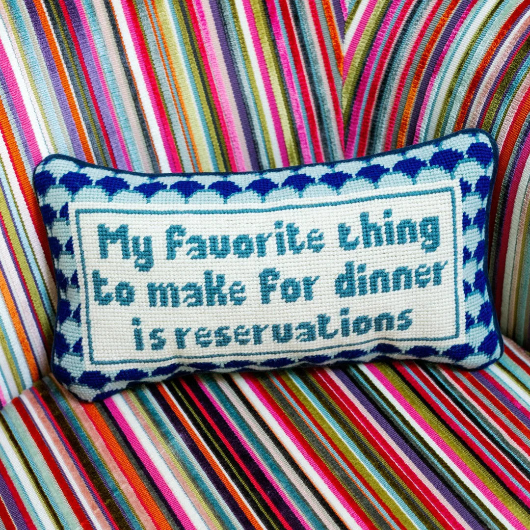 Needlepoint Pillow | Reservations