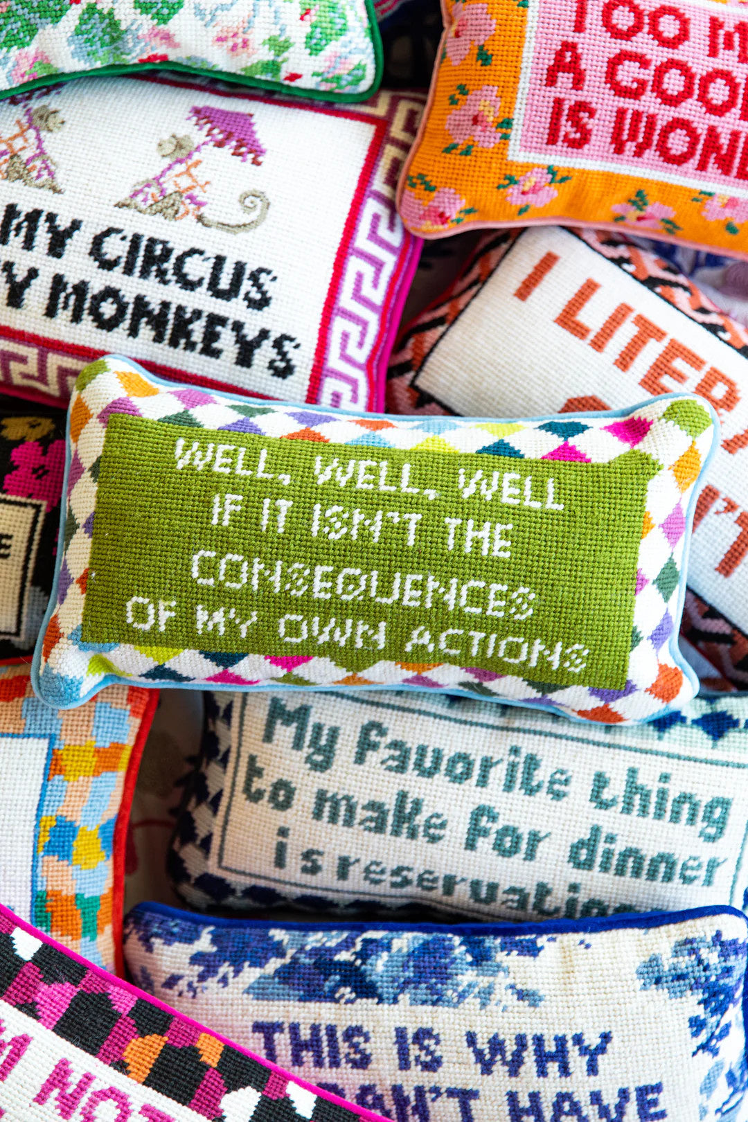 Needlepoint Pillow | Well Well Well