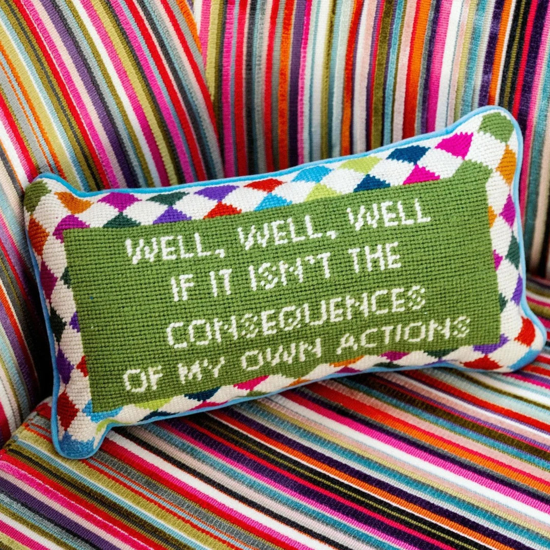 Needlepoint Pillow | Well Well Well