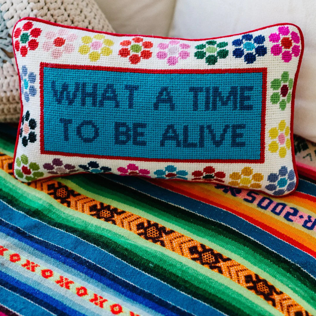 Needlepoint Pillow | What a Time