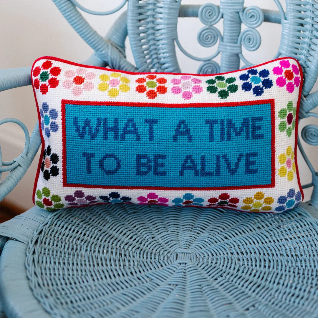 Needlepoint Pillow | What a Time