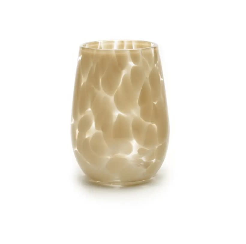 Hand Blown Fritsy Stemless Wine Glass