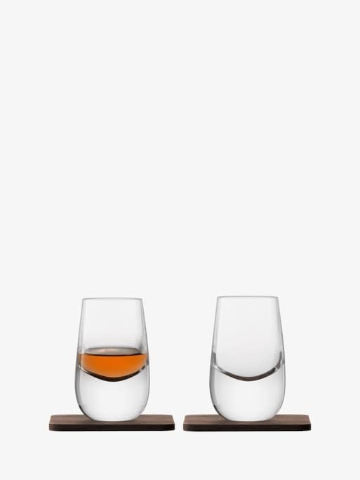 Whiskey Shot Glass & Coast Set of 2