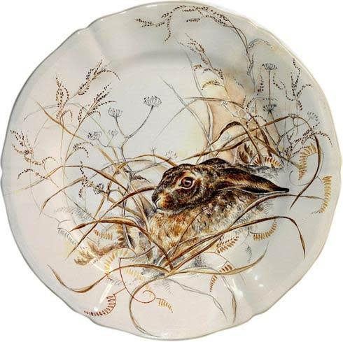 Gien Sologne Game Animals Dessert Plate | 9.25in Hare
