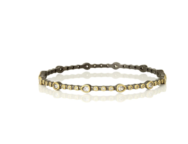 Signature Teardrop Bangle - Gold and Black Reverse