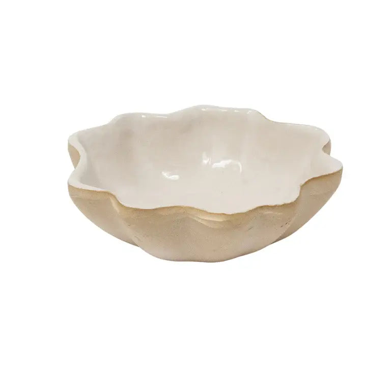 Terrafirma Ceramics Gourd Dip Bowl | 6in Solid Ivory