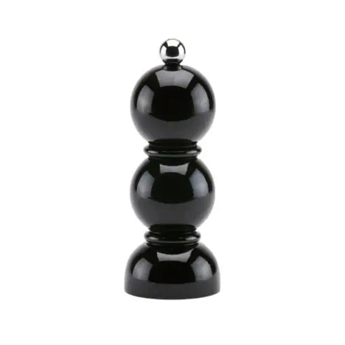 Mini Bobbin Wood Lacquer Salt or Pepper Mill Grinder | 5.5in Black