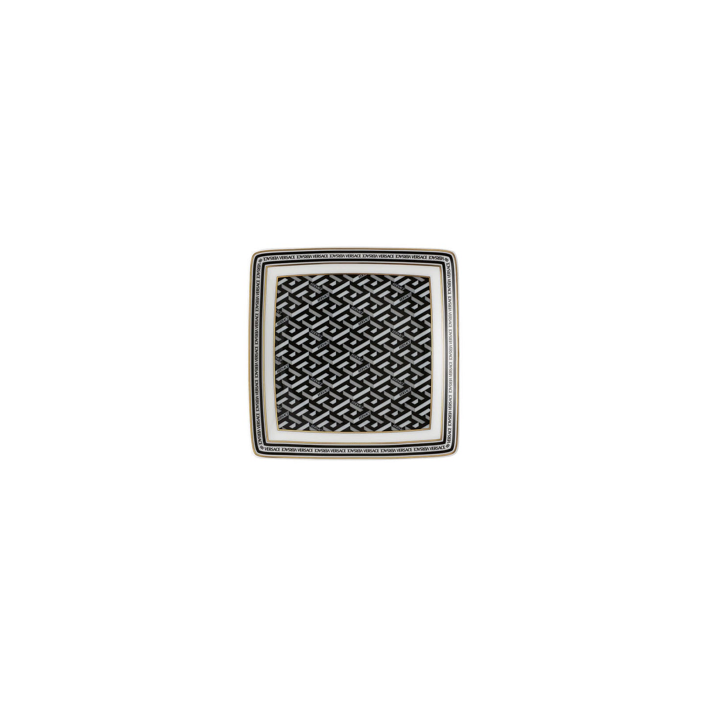 Versace La Greca Signature Black Canape Dish | 4.75in