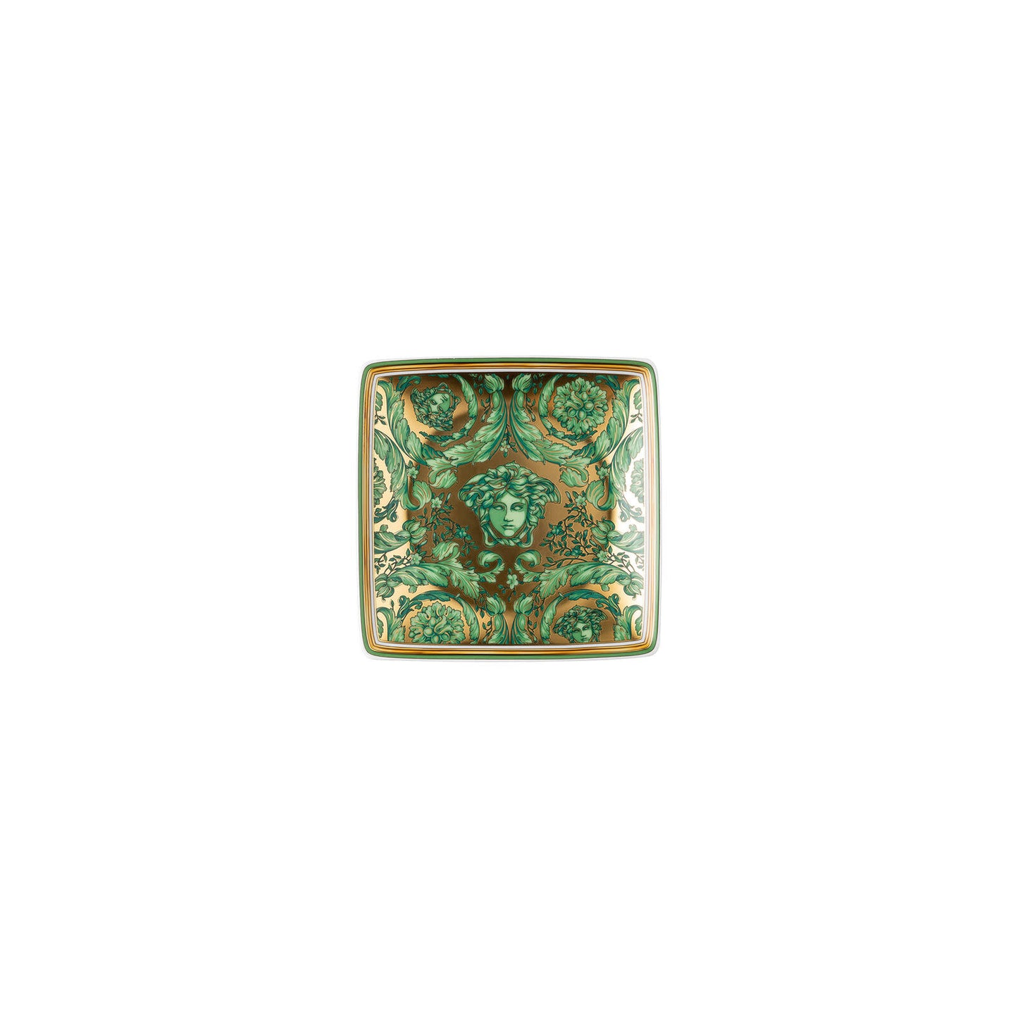 Versace Medusa Garland Green Canape Dish | 4.75in