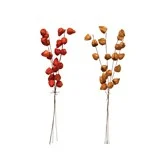 Rust Paper Lantern Floral Branch Stem | 28.75in